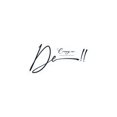 DE initials signature logo. Handwriting logo vector templates. Hand drawn Calligraphy lettering Vector illustration.