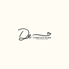 DE initials signature logo. Handwriting logo vector templates. Hand drawn Calligraphy lettering Vector illustration.