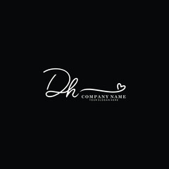 DH initials signature logo. Handwriting logo vector templates. Hand drawn Calligraphy lettering Vector illustration.