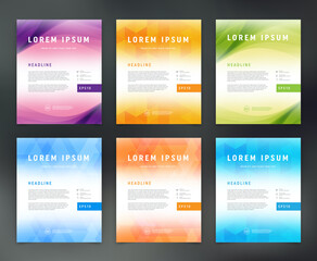 Vector flyer design template collection, page layout set