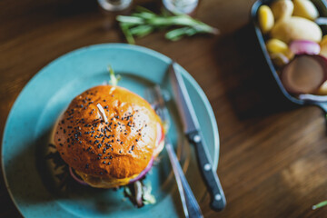 Fast food hamburger