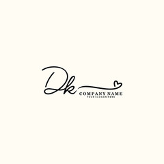 DK initials signature logo. Handwriting logo vector templates. Hand drawn Calligraphy lettering Vector illustration.