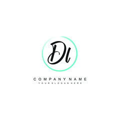 Obraz premium DL initials signature logo. Handwriting logo vector templates. Hand drawn Calligraphy lettering Vector illustration.