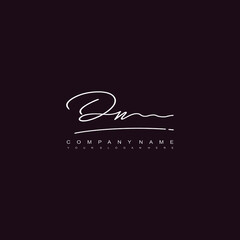 Fototapeta premium DN initials signature logo. Handwriting logo vector templates. Hand drawn Calligraphy lettering Vector illustration.