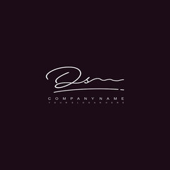 Obraz premium DS initials signature logo. Handwriting logo vector templates. Hand drawn Calligraphy lettering Vector illustration.