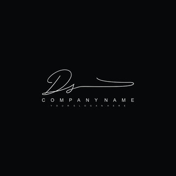 DS initials signature logo. Handwriting logo vector templates. Hand drawn Calligraphy lettering Vector illustration.