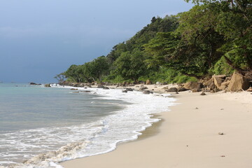 Beautiful Beach and Waves at Sunda Strait