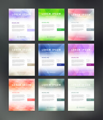 Vector flyer design template collection, page layout set