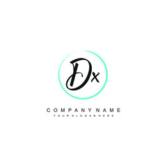 DX initials signature logo. Handwriting logo vector templates. Hand drawn Calligraphy lettering Vector illustration.