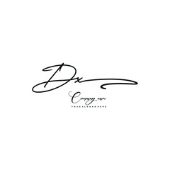 DX initials signature logo. Handwriting logo vector templates. Hand drawn Calligraphy lettering Vector illustration.