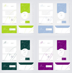 corporate identity templates collection vector, letterhead, envelope, business card, cd with telecommunication theme, satellite dish