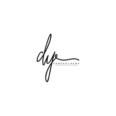 DY initials signature logo. Handwriting logo vector templates. Hand drawn Calligraphy lettering Vector illustration.