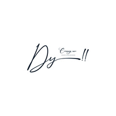 Fototapeta premium DY initials signature logo. Handwriting logo vector templates. Hand drawn Calligraphy lettering Vector illustration.