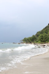 Beautiful Beach and Waves at Sunda Strait