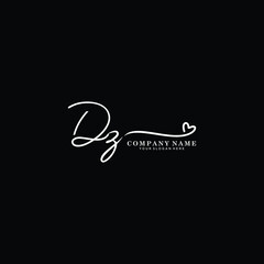 DZ initials signature logo. Handwriting logo vector templates. Hand drawn Calligraphy lettering Vector illustration.