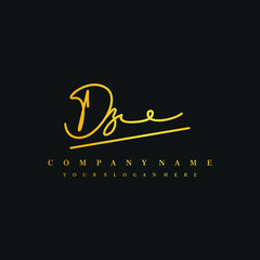 DZ initials signature logo. Handwriting logo vector templates. Hand drawn Calligraphy lettering Vector illustration.