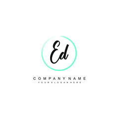 ED initials signature logo. Handwriting logo vector templates. Hand drawn Calligraphy lettering Vector illustration.