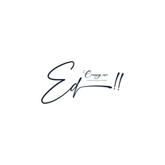 ED initials signature logo. Handwriting logo vector templates. Hand drawn Calligraphy lettering Vector illustration.