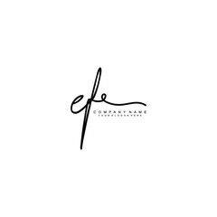EF initials signature logo. Handwriting logo vector templates. Hand drawn Calligraphy lettering Vector illustration.