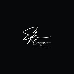 EF initials signature logo. Handwriting logo vector templates. Hand drawn Calligraphy lettering Vector illustration.