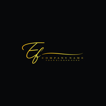 EF initials signature logo. Handwriting logo vector templates. Hand drawn Calligraphy lettering Vector illustration.
