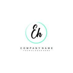 Fototapeta premium EH initials signature logo. Handwriting logo vector templates. Hand drawn Calligraphy lettering Vector illustration.