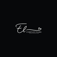 EL initials signature logo. Handwriting logo vector templates. Hand drawn Calligraphy lettering Vector illustration.