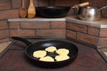 Frying Cottage Cheese Pancakes
