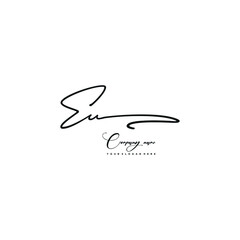 EU initials signature logo. Handwriting logo vector templates. Hand drawn Calligraphy lettering Vector illustration.