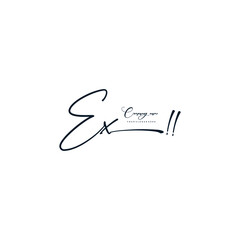 EX initials signature logo. Handwriting logo vector templates. Hand drawn Calligraphy lettering Vector illustration.