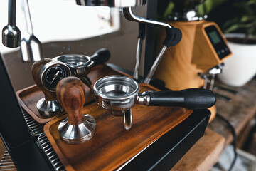 Coffee and coffee maker in the house,Coffee in the house