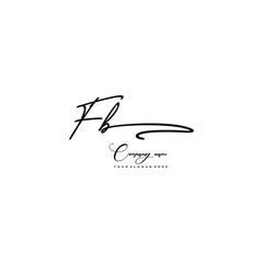 FB initials signature logo. Handwriting logo vector templates. Hand drawn Calligraphy lettering Vector illustration.