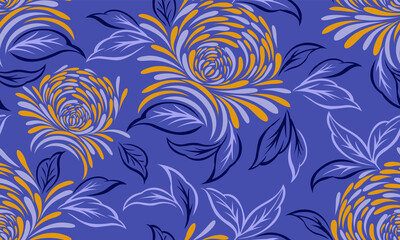 Fototapeta na wymiar Seamless abstract rose flower pattern design