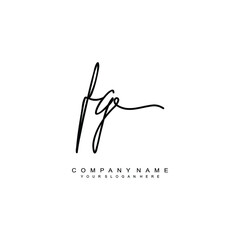 FG initials signature logo. Handwriting logo vector templates. Hand drawn Calligraphy lettering Vector illustration.