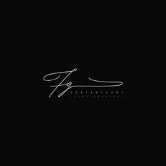 FG initials signature logo. Handwriting logo vector templates. Hand drawn Calligraphy lettering Vector illustration.