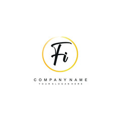 FI initials signature logo. Handwriting logo vector templates. Hand drawn Calligraphy lettering Vector illustration.