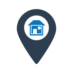 House Location Icon. Real estate building icon. 