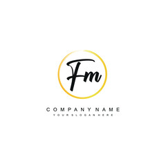FM initials signature logo. Handwriting logo vector templates. Hand drawn Calligraphy lettering Vector illustration.