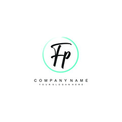 FP initials signature logo. Handwriting logo vector templates. Hand drawn Calligraphy lettering Vector illustration.