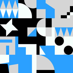 Geometric Distress Brutalist Pattern Artwork Design Composition