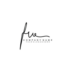 FU initials signature logo. Handwriting logo vector templates. Hand drawn Calligraphy lettering Vector illustration.