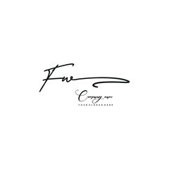 FW initials signature logo. Handwriting logo vector templates. Hand drawn Calligraphy lettering Vector illustration.