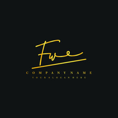 FW initials signature logo. Handwriting logo vector templates. Hand drawn Calligraphy lettering Vector illustration.