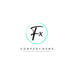 FX initials signature logo. Handwriting logo vector templates. Hand drawn Calligraphy lettering Vector illustration.