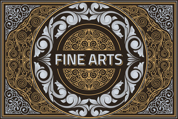 Vintage decorative ornate label design