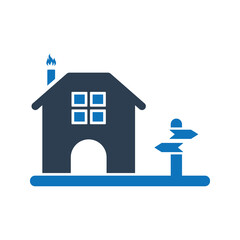 Way direction icon. sign board icon