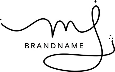 MJ  Letter Initial Logo Design, Vector Template