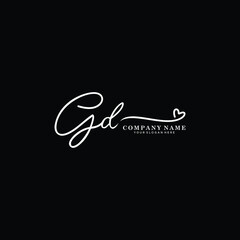 GD initials signature logo. Handwriting logo vector templates. Hand drawn Calligraphy lettering Vector illustration.
