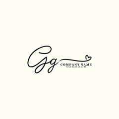 GG initials signature logo. Handwriting logo vector templates. Hand drawn Calligraphy lettering Vector illustration.
