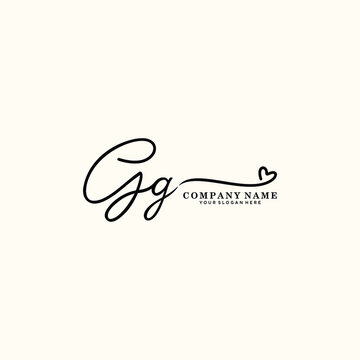 GG initials signature logo. Handwriting logo vector templates. Hand drawn Calligraphy lettering Vector illustration.
